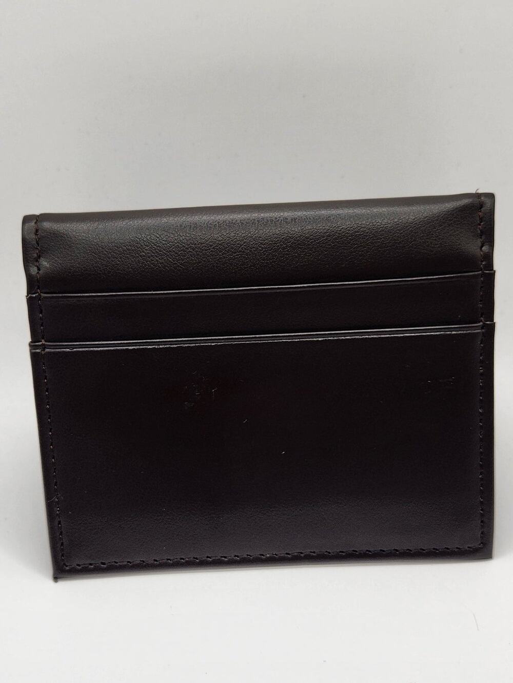Perry Ellis Portfolio Brown Leather Bifold Card Case